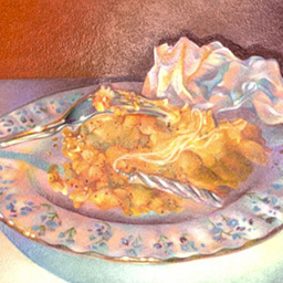 A drawing of a half eaten cake