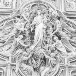 a graphite drawing of a religious statue