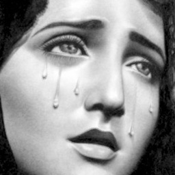 a graphite drawing of a woman crying